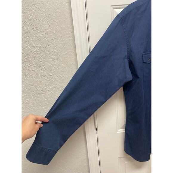 Teddy Stratford The Zip Fit Button down shirt navy blue size 6/XXL - Picture 4 of 8